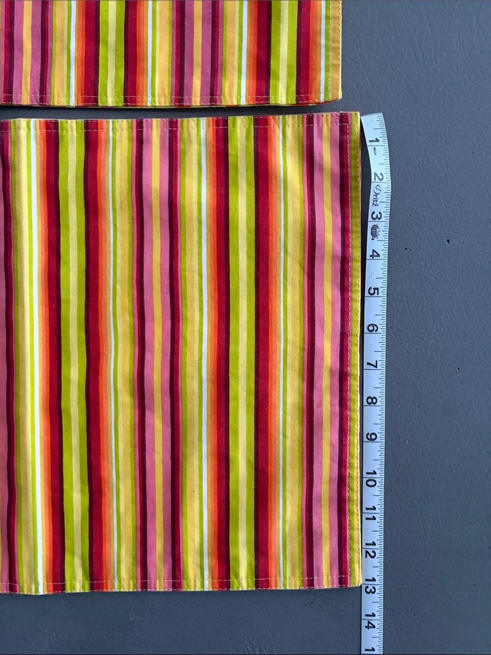 Fiesta Reversible Placemats in Floral and Stripes Yellow, Pink & Green Set of 2